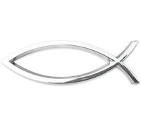 Decalcomanie cristiane per auto con pesce di Gesù, emblema per auto, in plastica cromata, con simbolo di pesce, emblema a forma di pesce, per auto, camion, distintivo, paraurti (croce) (semplice)