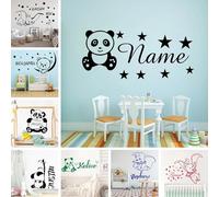 Decalcomanie Da Muro Adesivi In vinile Decorazioni For La Casa Murales Asilo Nido Panda Orso Animale Nome Del Bambino Ragazze Ragazzi Camera Da Letto Monogramma Nome Personalizzato(M)