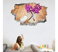 Decalcomanie Da Muro Art 3D Fracassato Fiore Adesivi Murali Removibili Retrò Carta Da Parati Camera Da Letto Autoadesivo Per Ragazze Camera Da Letto Nursery Home Decor Gift 50x75cm