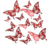 Decalcomanie da parete 3D a forma di farfalla, per decorare la casa, soggiorno, camera da letto, corridoio, asilo, decorazione per interni, festa di nozze (E)