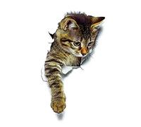 Decalcomanie da parete 3D a forma di gatto, decorazione per la casa, bagno, coperchio WC, decalcomania 3#