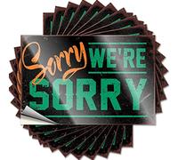 Decalcomanie da parete autoadesive e divertenti, laminate, motivo "Sorry We're Sorry for Car for Windows", cartelli per la decorazione della casa e del bar (12 x 18 cm, 2 pezzi)