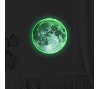 Decalcomanie da parete che si illuminano al buio, a forma di luna e pianeta, per camera dei bambini, soggiorno, camera da letto e area giochi (K)