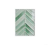 Decalcomanie da parete impermeabili verdi con design a forma di V in schiuma PE ispessita a prova di olio per superficie auto supporto per cucina bagno rinnovamento confezione da 10 18 x 24 cm (GST86)