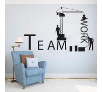 Decalcomanie da parete per ufficio, scuola, costruzione, camion, lavoratori, lavoro di squadra, adesivo da parete per camera dei bambini, soggiorno, decorazione per ufficio, 150 cm x 95 cm