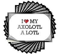 Decalcomanie decorative da uomo con scritta "I Love My Axolotl A Lotl", senza residui, per compleanno, 6 x 9 cm