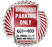 Decalcomanie decorative per il cortile | Wakeboarder Parking Only Sweet Durable Vinyl Sticker Easy Apply for Summer (8 x 12 cm)