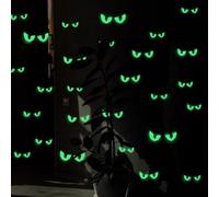 Decalcomanie di Halloween che si illuminano al buio con 54 paia di occhi che fanno capolino per interni ed esterni, decorazione su superfici lisce non porose (verde)