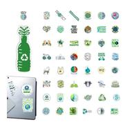 Decalcomanie ecologiche verdi, adesivi verdi riutilizzabili, forniture artistiche per skateboard, notebook, scrivanie, laptop, bottiglie d'acqua, tazza d'acqua