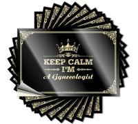 Decalcomanie fantastiche decorazioni da parete personalizzate, per finestre, impermeabili, Keep Calm I'm A Gynecologist for Hydro Flask | Decalcomanie alte in vinile per regali militari per le vacanze