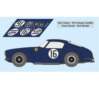 Decalcomanie Ferrari 250 GT SWB Le Mans 1960 1:32 1:24 1:43 1:18 slot calcas