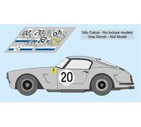Decalcomanie Ferrari 250 GT SWB Le Mans 1961 1:32 1:24 1:43 1:18 slot calcas