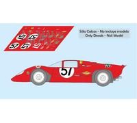 Decalcomanie Ferrari 312 P Le Mans 1970 39 57 1:32 1:43 1:24 1:18 312P calcas