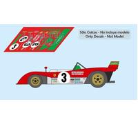 Decalcomanie Ferrari 312PB Targa Florio 1973 1:32 1:24 1:43 1:18 312 PB calch...