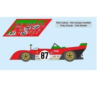 Decalcomanie Ferrari 312PB Watkins Glen 1972 1:32 1:24 1:43 1:18 312 PB Can...