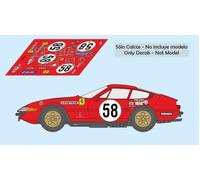Decalcomanie Ferrari 365 GTB/4 Daytona Le Mans 1971 58 1:32 1:43 1:24 1:18 ca...