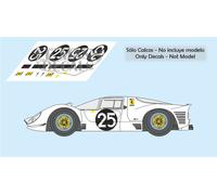 Decalcomanie Ferrari 412P Le Mans 1967 Test 25 1:32 1:43 1:24 1:18 412 slot c...