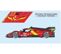 Decalcomanie Ferrari 499 P Hypercar Le Mans 2023 1:32 1:43 1:24 1:18 slot calcas