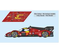 Decalcomanie Ferrari 499 P Hypercar Le Mans 2025 1:32 1:43 1:24 1:18 slot calcas