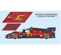 Decalcomanie Ferrari 499 P Hypercar Le Mans 2025 1:32 1:43 1:24 1:18 slot calcas