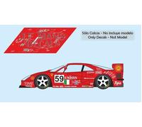 Decalcomanie Ferrari F40 Le Mans 1996 59 1:32 1:24 1:43 1:18 F 40 slot calcas