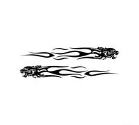 Decalcomanie Fiamma PET Resistenti per Carrozzeria(Black) | Materiale PET , impermeabile, ai raggi UV, ideale per esterni, finitura lucida