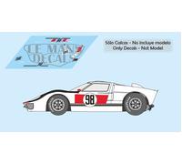 Decalcomanie Ford MkII Daytona 1966 1:32 1:24 1:43 1:18 64 87 slot GT40 calcas