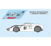 Decalcomanie Ford MkII Daytona 1966 1:32 1:24 1:43 1:18 64 87 slot GT40 calcas