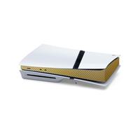 Decalcomanie Host Center per PS5 Pro,Copertura adesiva in fibra di carbonio per console adesivi skin accessori,Pellicola protettiva parte centrale della console per PS5 Pro (Fibra di carbonio oro)