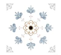 Decalcomanie impermeabili in vinile per pavimenti, 15 x 15 cm, motivo floreale bianco, autoadesive, in PVC, per cucina, bagno, ingresso e pareti d'accento, confezione da 20 pezzi (CRY003)