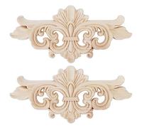 Decalcomanie in legno intagliato 2 pezzi per decorazione mobili porte armadietti fiore intagliato adesivi legno decorativi per interni