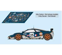 Decalcomanie McLaren F1 GTR Le Mans 1995 1:32 1:43 1:24 1:18 59 calche di prova