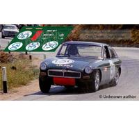 Decalcomanie MG B GT Targa Florio 1968 130 1:32 1:43 1:24 1:18 slot calcas