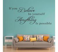 Decalcomanie murali con citazioni ispirate If You Believe in Yourself Anything is Possible, adesivi murali rimovibili con scritte positive Arte murale motivazionale Decorazione della casa