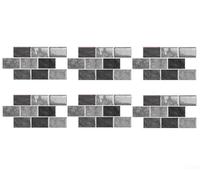 Decalcomanie murali in marmo PVC 6-Pack Oil-Proof Cucina Backsplash (D-003) | Finitura effetto marmo, superficie resistente all'olio, facile da pulire con un panno, set da 6 pezzi per ristrutturare i
