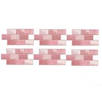 Decalcomanie murali in marmo PVC 6-Pack Oil-Proof Cucina Backsplash (D-009) | Finitura effetto marmo, superficie resistente all'olio, facile da pulire con un panno, set da 6 pezzi per ristrutturare i