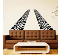 Decalcomanie murali Strada con tracce di pneumatici decalcomania vinile arte casa sala giochi decorazione finestra decalcomanie murali decalcomanie decorazione impermeabile 122 x 57 cm