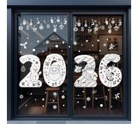 Decalcomanie natalizie per finestre, set da 3 pezzi, 4 pezzi, 5 pezzi, 6 pezzi, 9 pezzi, con renne, alberi, fiocchi di neve, campane, cabine realizzate in PVC impermeabile con adesione elettrostatica