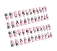 Decalcomanie natalizie per nail art, 24 pezzi, colore rosso bianco, fiocchi di neve e fiocchi di neve con stampa sulle unghie, set per manicure