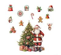 Decalcomanie natalizie rimovibili con Babbo Natale, pupazzo di neve e renna, per decorare case e uffici con temi festivi
