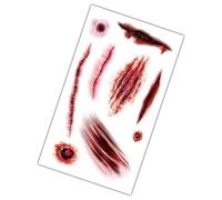 Decalcomanie Per Adesivi Con Ferite Sulla Cicatrice - Decalcomanie Per Il Viso Spaventose, Adesivi Per Il Terrore Di Halloween | Simulazione, Decorazione Per Il Trucco Del Corpo, Decalcomanie Per Il