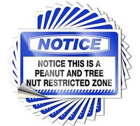 Decalcomanie per auto Avviso This is A Peanut and Tree Nut Restricted Zone Adesivi 10 pezzi Hardhat adesivi e decalcomanie Man Cave divertenti segni (6 x 9 cm)