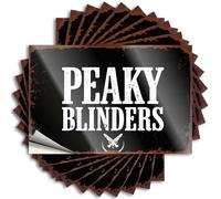 Decalcomanie per auto con logo Peaky Blinders con pistole incrociate. Adesivi 10 pezzi divertenti cartelli per la stanza dell'uomo cartello decorativo (6 x 9 cm)