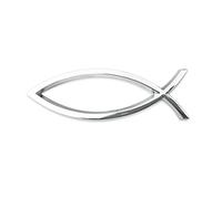 Decalcomanie per auto cristiane con pesci cristiani emblema per auto Gesù Fish Adesivi per auto in plastica cromata simbolo simbolo pesce emblema per auto, camion badge paraurti adesivi (semplici)