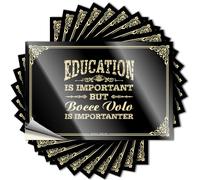 Decalcomanie per auto Education is Important But Bocce Volo is Importanter, adesivi per garage per uomini, adesivo divertente per auto (8 x 12 cm)