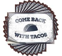 Decalcomanie per auto Torna con Tacos Funny Sticker 10 pezzi adesivi per finestrini auto decalcomanie personalizzate (6 x 9 cm)