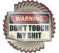 Decalcomanie per auto Warning Don't Touch My Shit Adesivo divertente 10 pezzi divertenti decalcomanie per auto divertenti decorazioni per bar (dimensioni: 6 x 9 cm)
