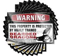 Decalcomanie per auto Warning This Property is Protected By A Highly Trained Bearded Dragon2 Funny Sticker 10 pz divertenti adesivi di avvertimento camion adesivi per uomini (12 x 18 cm)