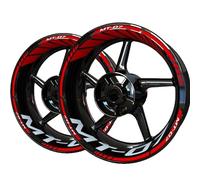 Decalcomanie per cerchioni Moto Ruota Anteriore E Posteriore Adesivo Mozzo Cerchi Decal Resistente Alle Intemperie Nastro Riflettente Della Banda Per Yamaha Mt 07 Mt07 Adesivi per ruote ( Colore : Ros