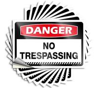Decalcomanie per finestrini auto personalizzate ad alta tensione, laminate magnetiche, per veicoli, con scritta in lingua inglese "Danger No Trespassing", adesivi divertenti per bottiglie d'acqua (12